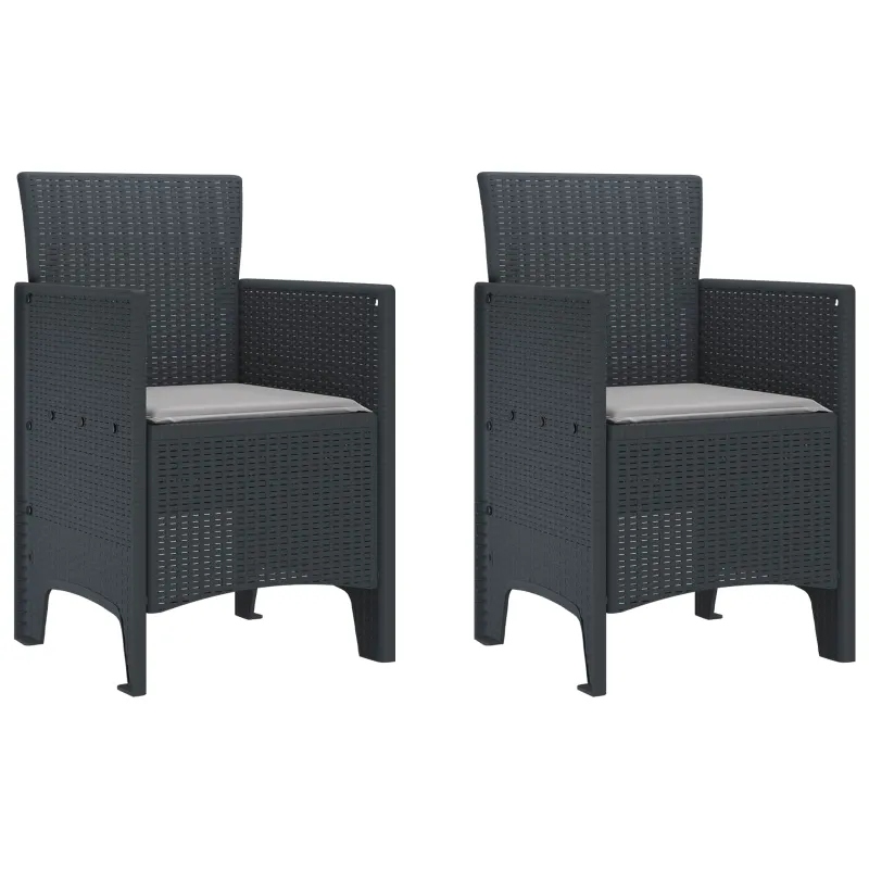 Sodo Kėdė 2 pcs Antracitas 53 x 49 x 85 cm Polipropilenas