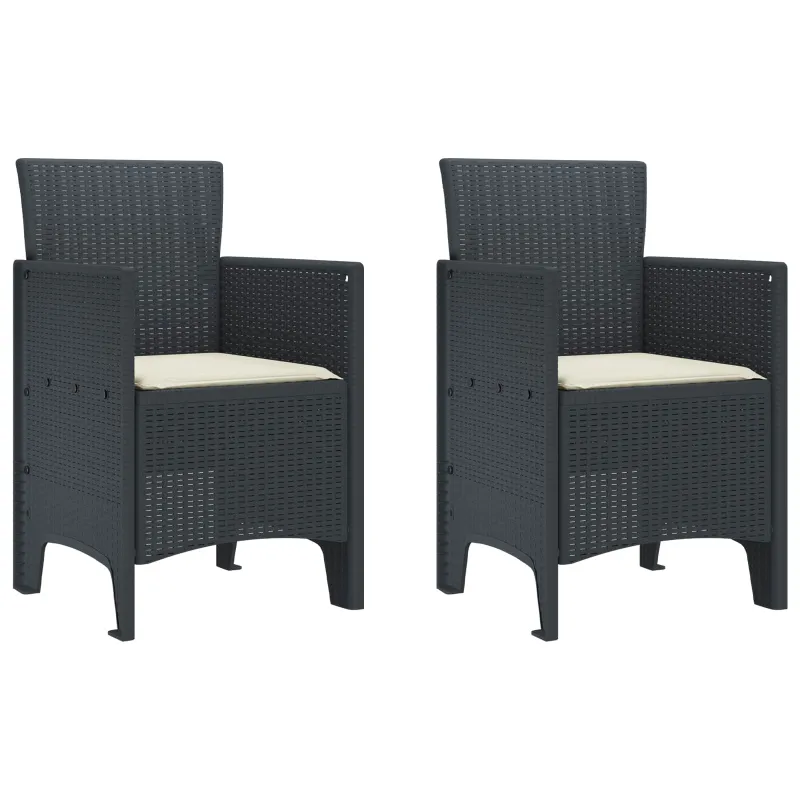 Sodo Kėdė 2 pcs Antracitas 53 x 49 x 85 cm Polipropilenas