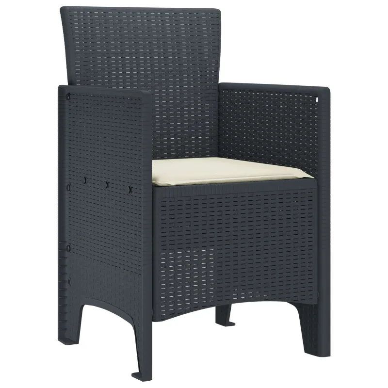 Sodo Kėdė 2 pcs Antracitas 53 x 49 x 85 cm Polipropilenas