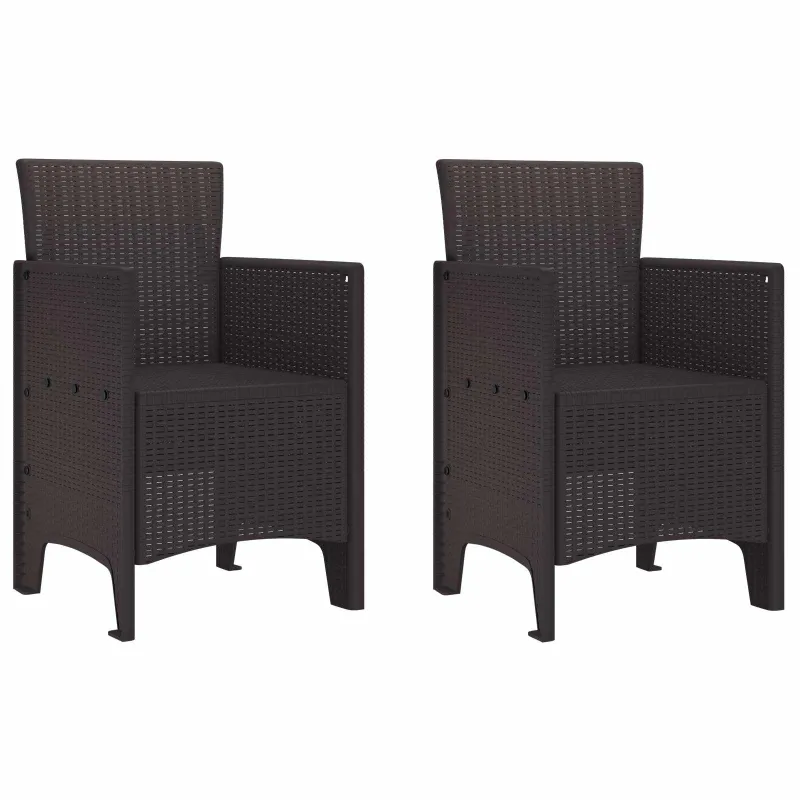 Sodo Kėdė su pagalve 2 pcs Ruda 53 x 49 x 85 cm Polipropilenas