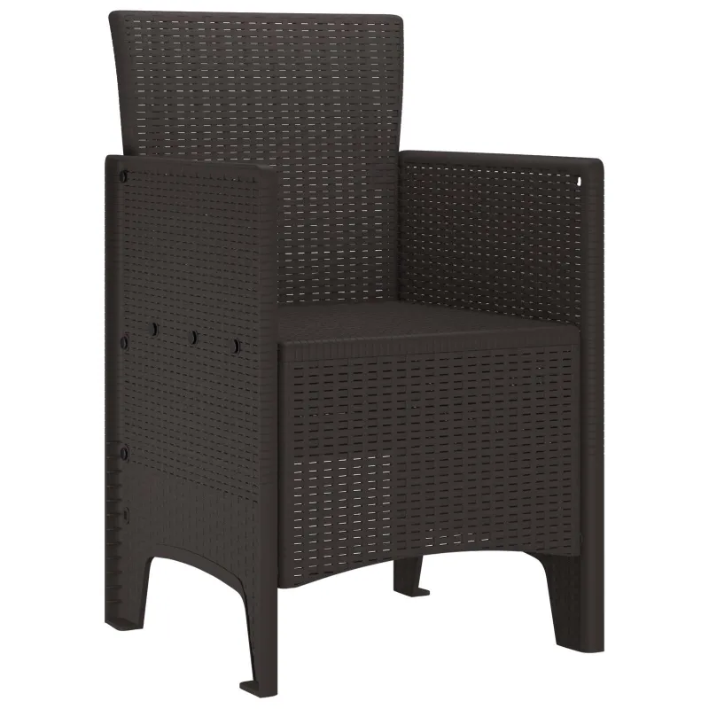 Sodo Kėdė su pagalve 2 pcs Ruda 53 x 49 x 85 cm Polipropilenas