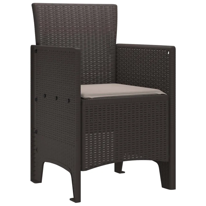 Sodo Kėdė su pagalve 2 pcs Ruda 53 x 49 x 85 cm Polipropilenas