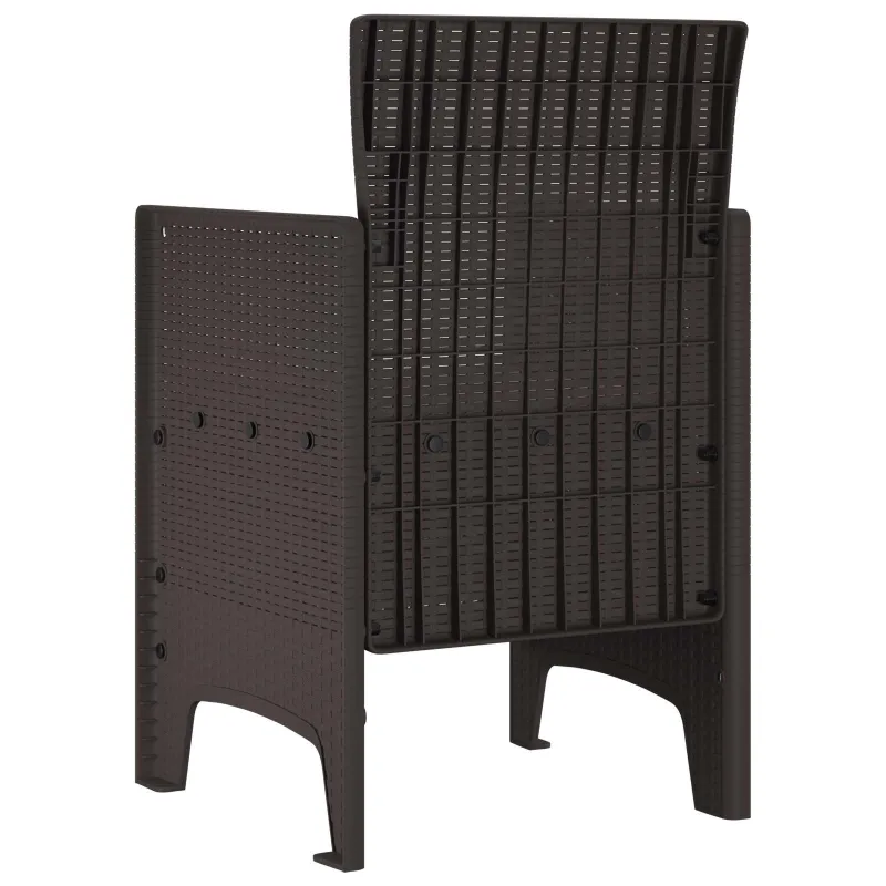 Sodo Kėdė su pagalve 2 pcs Ruda 53 x 49 x 85 cm Polipropilenas