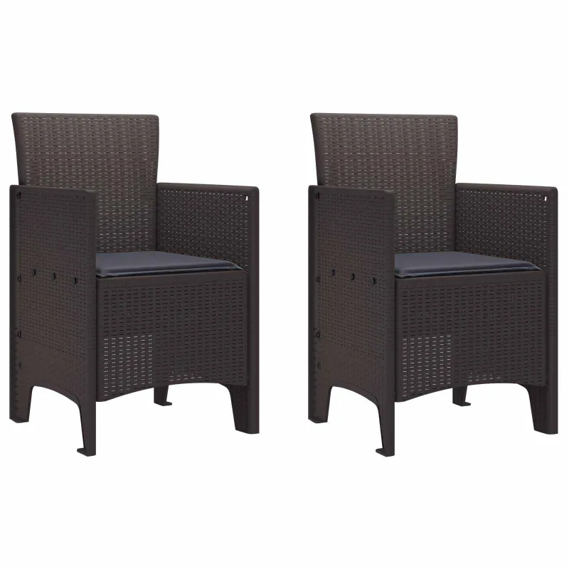 Sodo Kėdė su pagalve 2 pcs Ruda 53 x 49 x 85 cm Polipropilenas