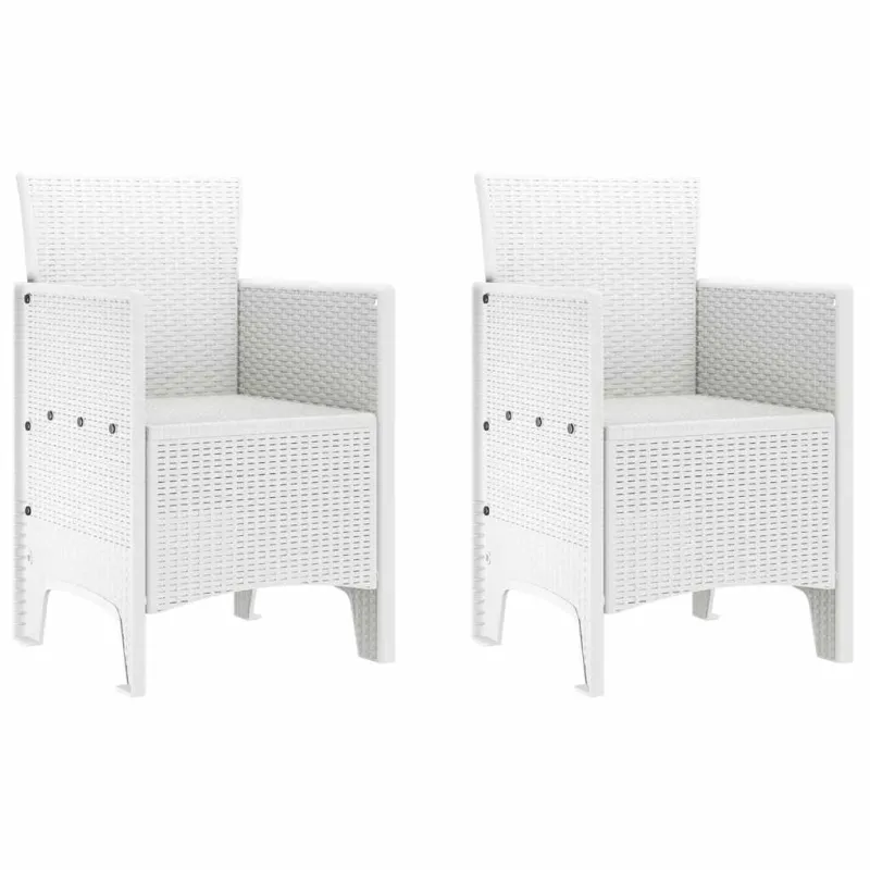 Sodo Kėdė su pagalve 2 pcs Balta 53 x 49 x 85 cm Polipropilenas