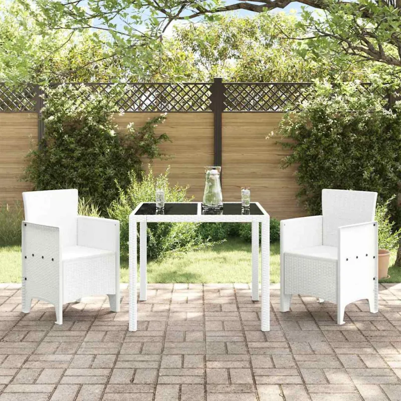 Sodo Kėdė su pagalve 2 pcs Balta 53 x 49 x 85 cm Polipropilenas