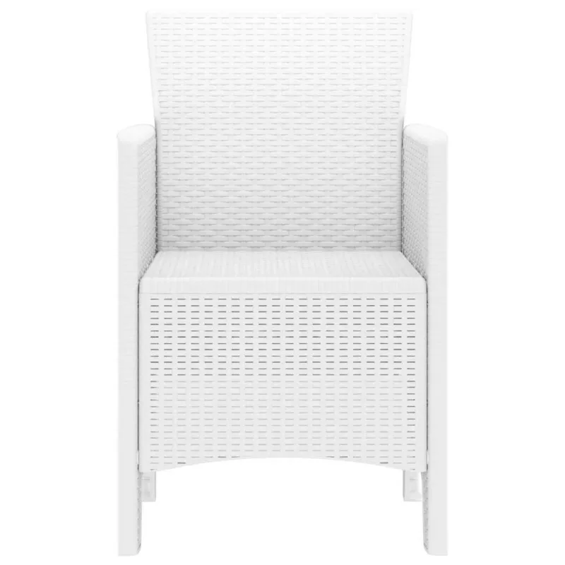 Sodo Kėdė su pagalve 2 pcs Balta 53 x 49 x 85 cm Polipropilenas