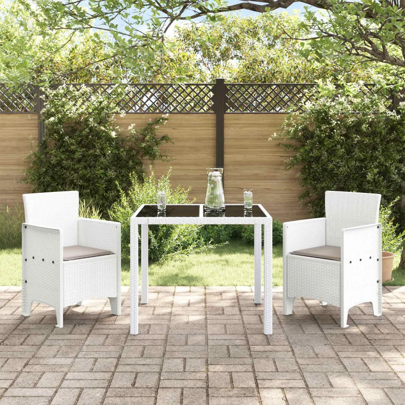 Sodo Kėdė su pagalve 2 pcs Balta 53 x 49 x 85 cm Polipropilenas