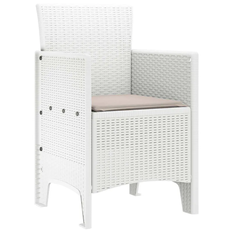 Sodo Kėdė su pagalve 2 pcs Balta 53 x 49 x 85 cm Polipropilenas