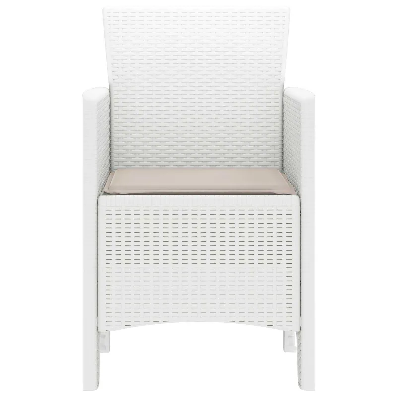 Sodo Kėdė su pagalve 2 pcs Balta 53 x 49 x 85 cm Polipropilenas
