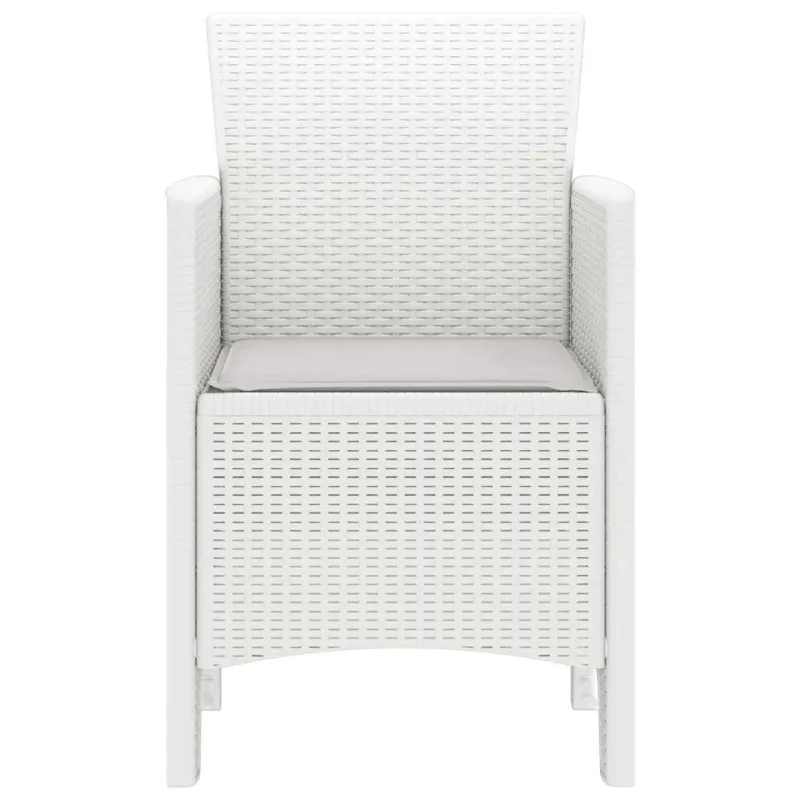 Sodo Kėdė su pagalve 2 pcs Balta 53 x 49 x 85 cm Polipropilenas
