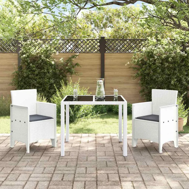 Sodo Kėdė su pagalve 2 pcs Balta 53 x 49 x 85 cm Polipropilenas