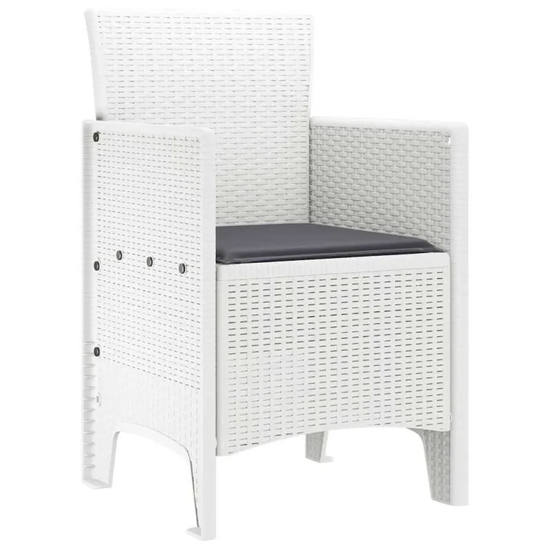 Sodo Kėdė su pagalve 2 pcs Balta 53 x 49 x 85 cm Polipropilenas