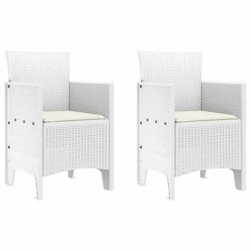 Sodo Kėdė su pagalve 2 pcs Balta 53 x 49 x 85 cm Polipropilenas