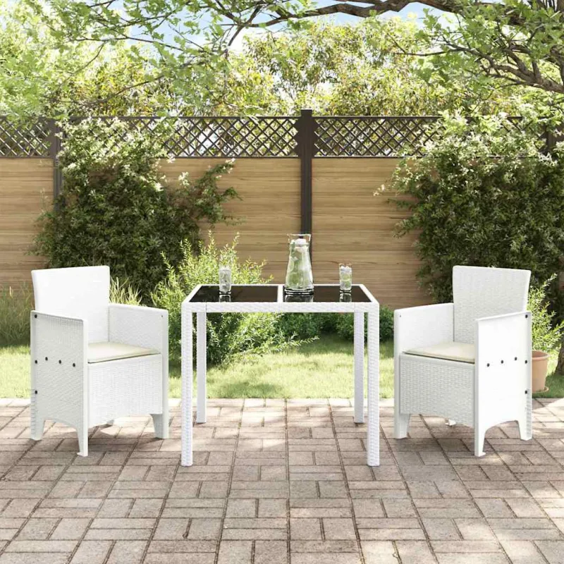 Sodo Kėdė su pagalve 2 pcs Balta 53 x 49 x 85 cm Polipropilenas