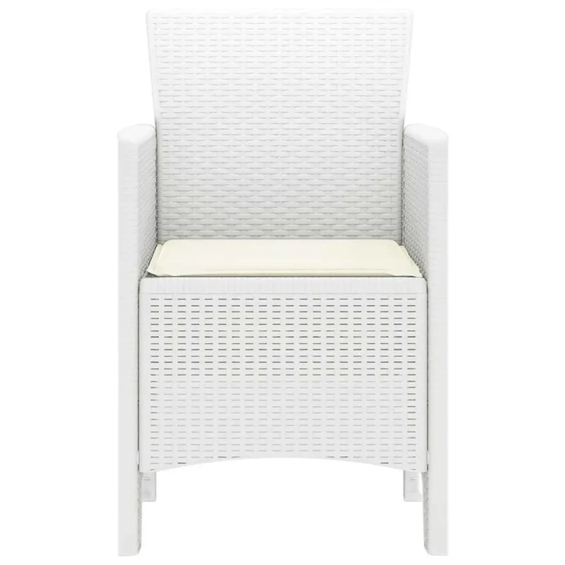 Sodo Kėdė su pagalve 2 pcs Balta 53 x 49 x 85 cm Polipropilenas