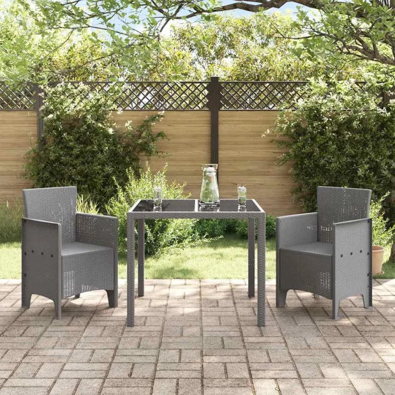 Sodo Kėdė 2 pcs Šviesiai pilka 53 x 49 x 85 cm Polipropilenas