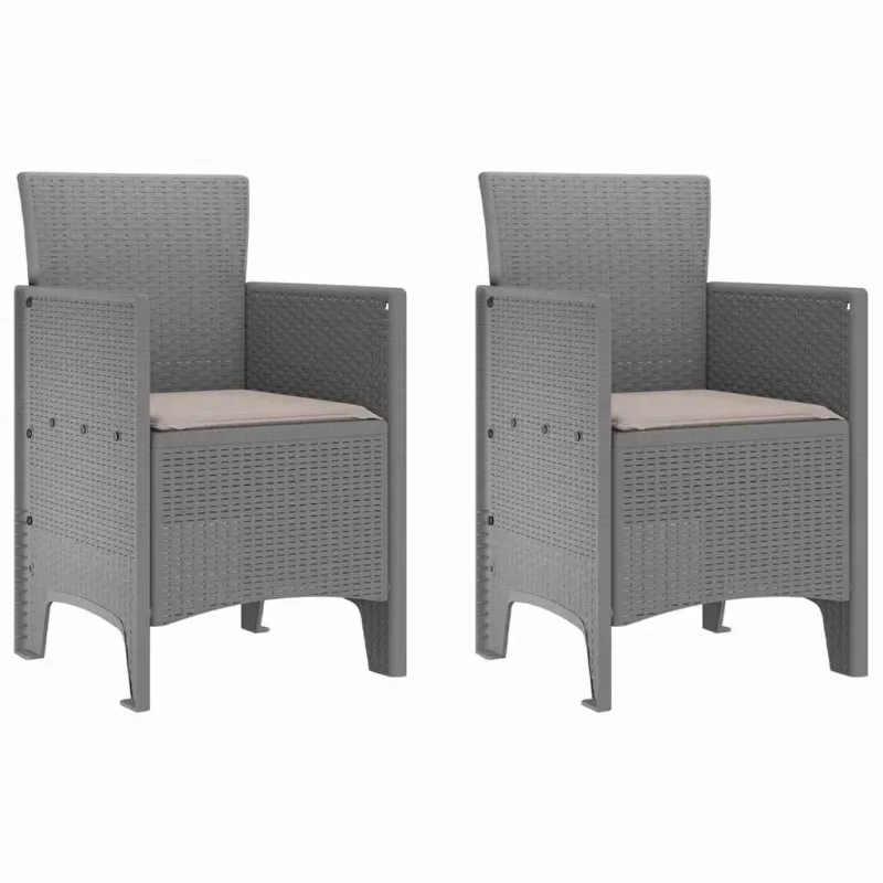 Sodo Kėdė 2 pcs Šviesiai pilka 53 x 49 x 85 cm Polipropilenas