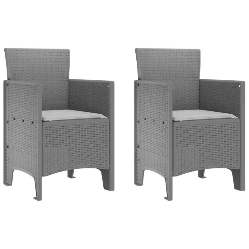 Sodo Kėdė 2 pcs Šviesiai pilka 53 x 49 x 85 cm Polipropilenas