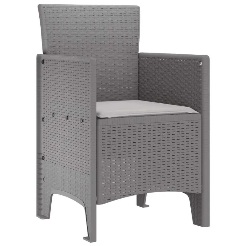 Sodo Kėdė 2 pcs Šviesiai pilka 53 x 49 x 85 cm Polipropilenas