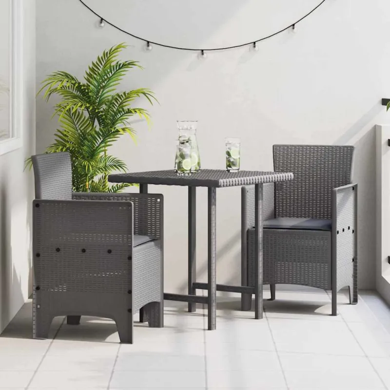 Sodo Kėdė 2 pcs Šviesiai pilka 53 x 49 x 85 cm Polipropilenas