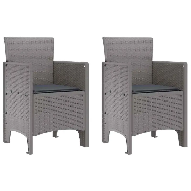 Sodo Kėdė 2 pcs Šviesiai pilka 53 x 49 x 85 cm Polipropilenas