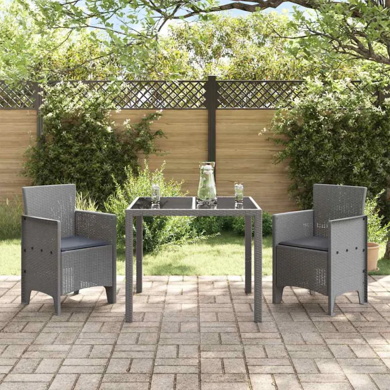 Sodo Kėdė 2 pcs Šviesiai pilka 53 x 49 x 85 cm Polipropilenas