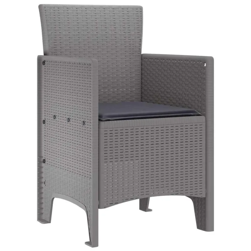 Sodo Kėdė 2 pcs Šviesiai pilka 53 x 49 x 85 cm Polipropilenas