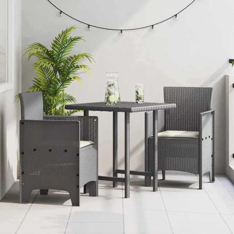 Sodo Kėdė 2 pcs Šviesiai pilka 53 x 49 x 85 cm Polipropilenas