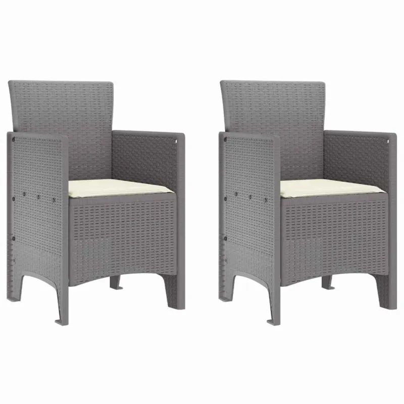 Sodo Kėdė 2 pcs Šviesiai pilka 53 x 49 x 85 cm Polipropilenas