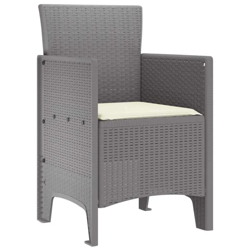 Sodo Kėdė 2 pcs Šviesiai pilka 53 x 49 x 85 cm Polipropilenas