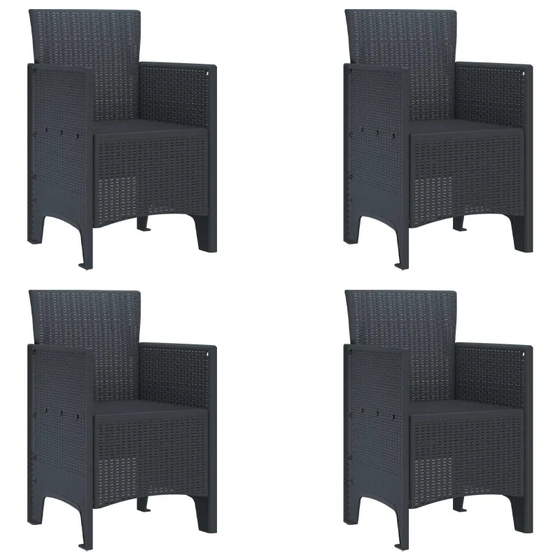 Sodo Kėdė 4 pcs Antracitas 53 x 49 x 85 cm Polipropilenas