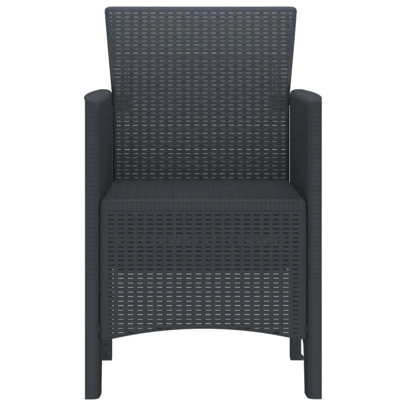 Sodo Kėdė 4 pcs Antracitas 53 x 49 x 85 cm Polipropilenas