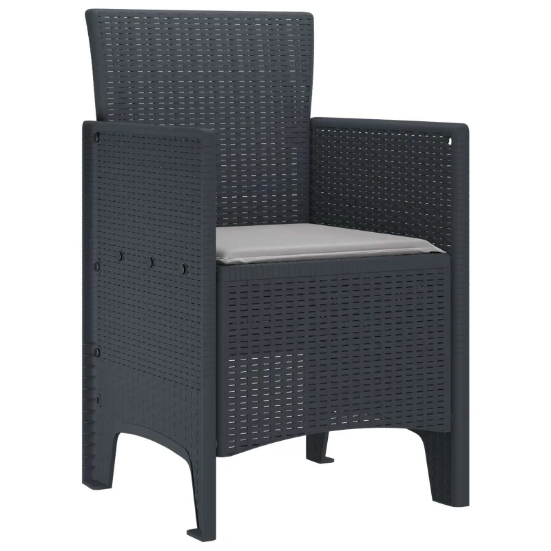 Sodo Kėdė 4 pcs Antracitas 53 x 49 x 85 cm Polipropilenas