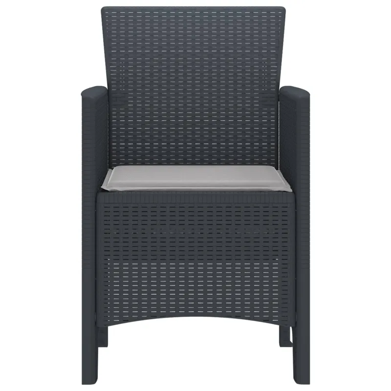 Sodo Kėdė 4 pcs Antracitas 53 x 49 x 85 cm Polipropilenas
