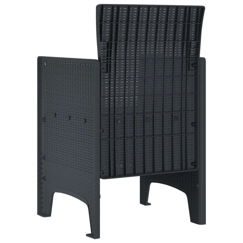 Sodo Kėdė 4 pcs Antracitas 53 x 49 x 85 cm Polipropilenas