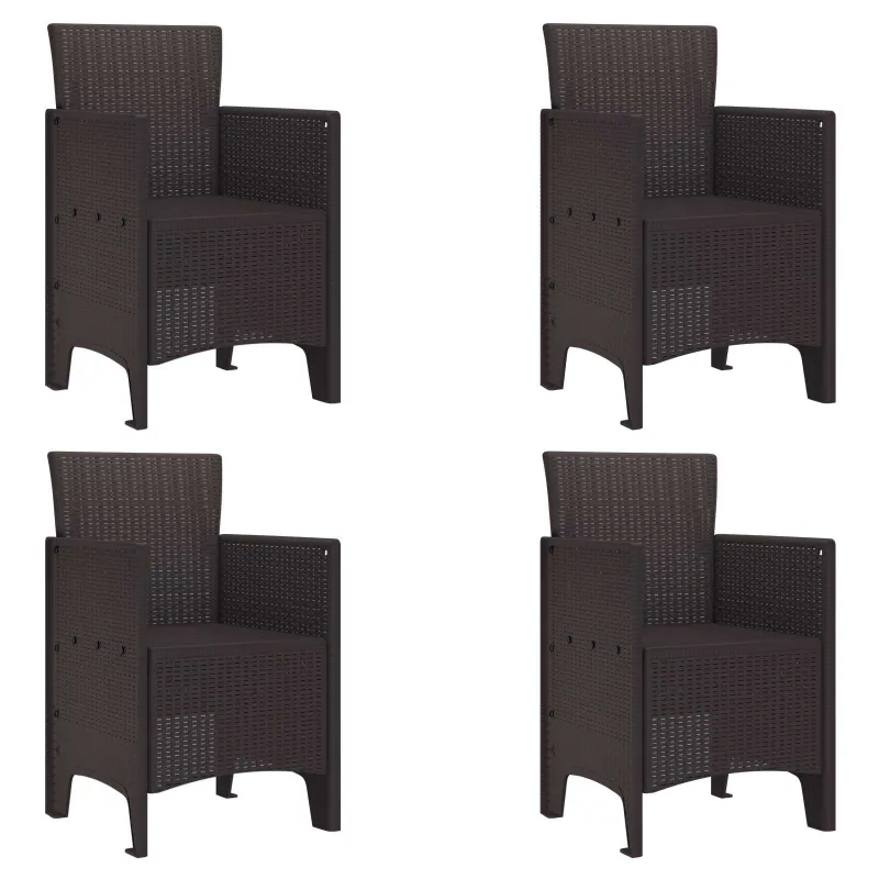 Sodo Kėdė su pagalve 4 pcs Ruda 53 x 49 x 85 cm Polipropilenas