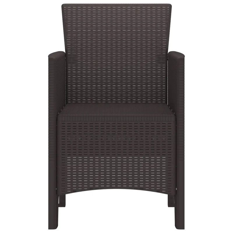 Sodo Kėdė su pagalve 4 pcs Ruda 53 x 49 x 85 cm Polipropilenas
