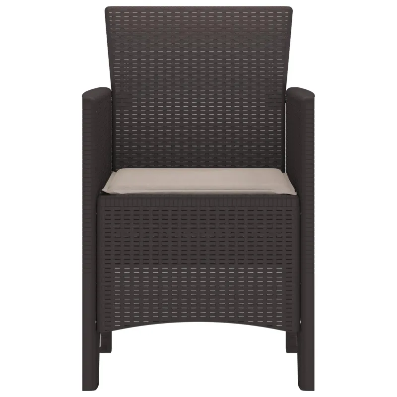 Sodo Kėdė su pagalve 4 pcs Ruda 53 x 49 x 85 cm Polipropilenas
