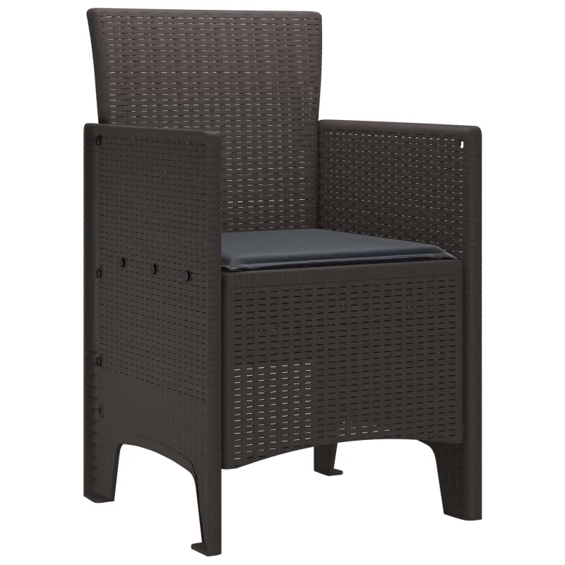 Sodo Kėdė su pagalve 4 pcs Ruda 53 x 49 x 85 cm Polipropilenas