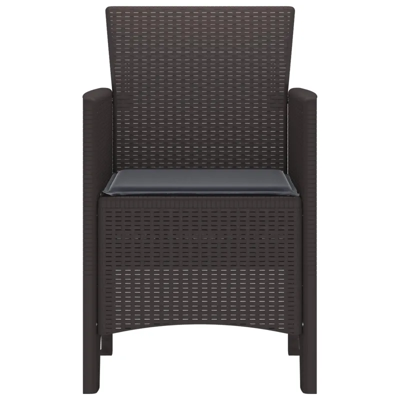 Sodo Kėdė su pagalve 4 pcs Ruda 53 x 49 x 85 cm Polipropilenas