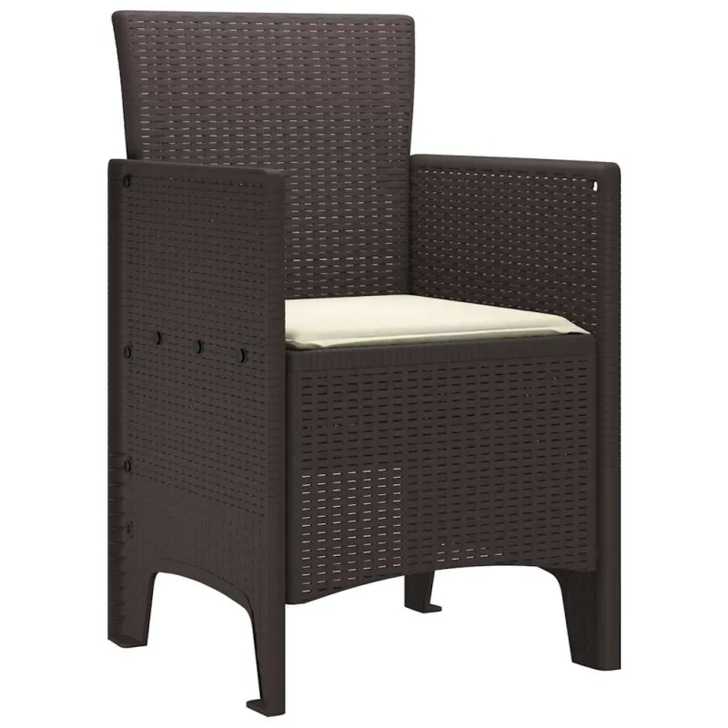Sodo Kėdė su pagalve 4 pcs Ruda 53 x 49 x 85 cm Polipropilenas