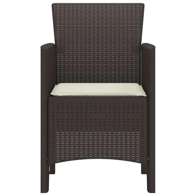 Sodo Kėdė su pagalve 4 pcs Ruda 53 x 49 x 85 cm Polipropilenas