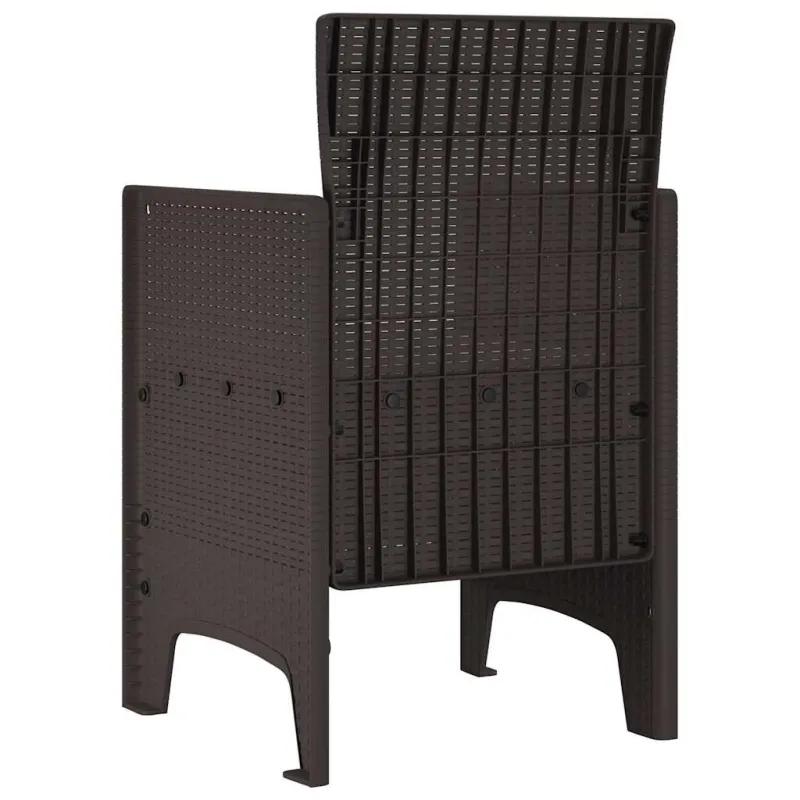 Sodo Kėdė su pagalve 4 pcs Ruda 53 x 49 x 85 cm Polipropilenas