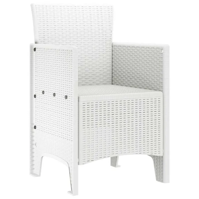 Sodo Kėdė su pagalve 4 pcs Balta 53 x 49 x 85 cm Polipropilenas
