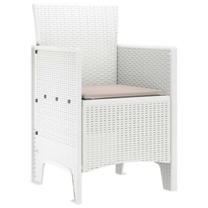 Sodo Kėdė su pagalve 4 pcs Balta 53 x 49 x 85 cm Polipropilenas