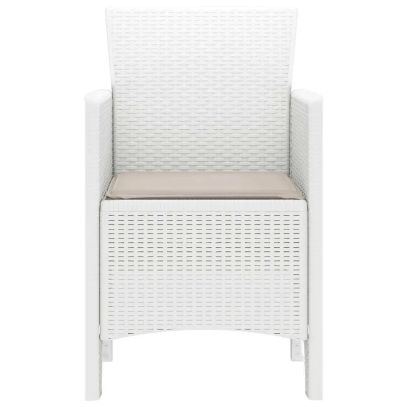 Sodo Kėdė su pagalve 4 pcs Balta 53 x 49 x 85 cm Polipropilenas