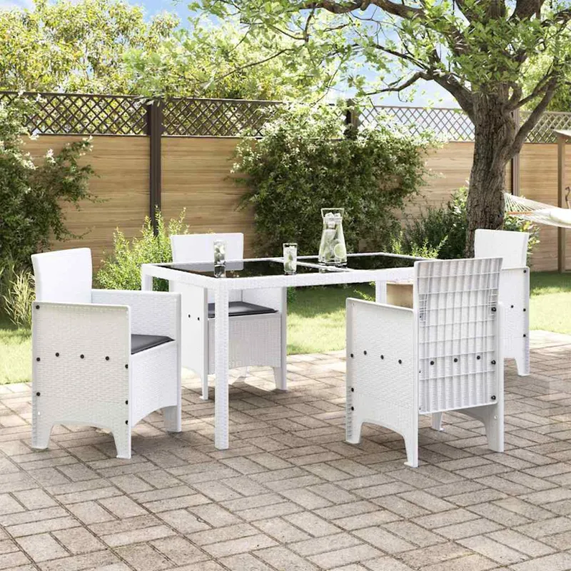 Sodo Kėdė su pagalve 4 pcs Balta 53 x 49 x 85 cm Polipropilenas