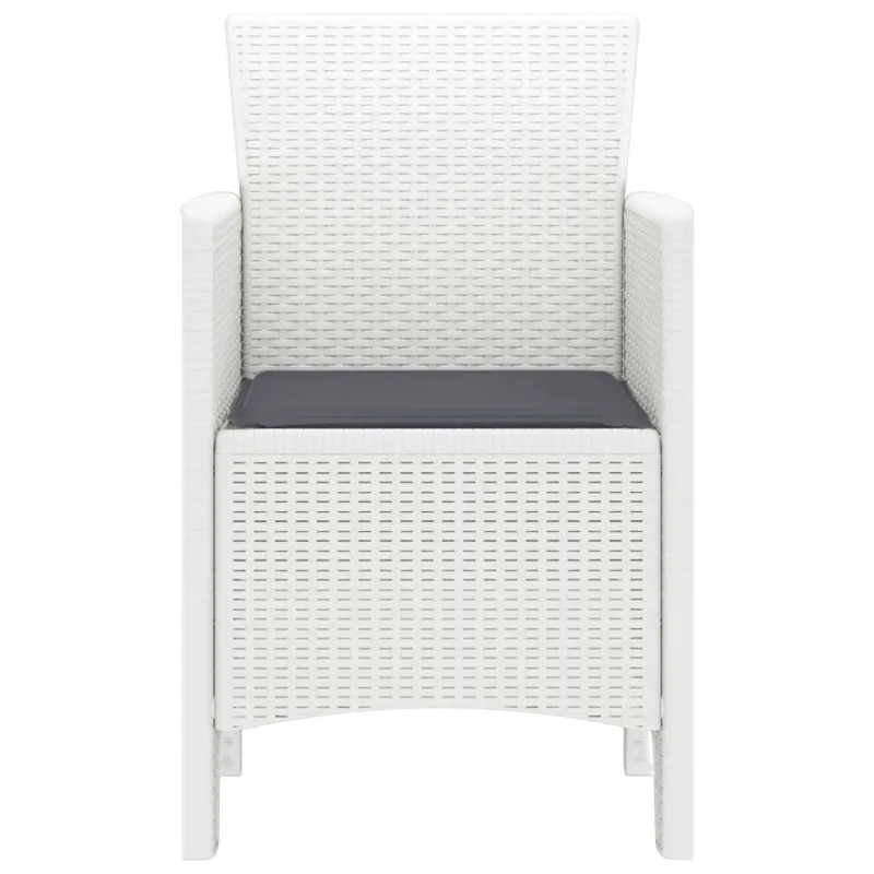 Sodo Kėdė su pagalve 4 pcs Balta 53 x 49 x 85 cm Polipropilenas