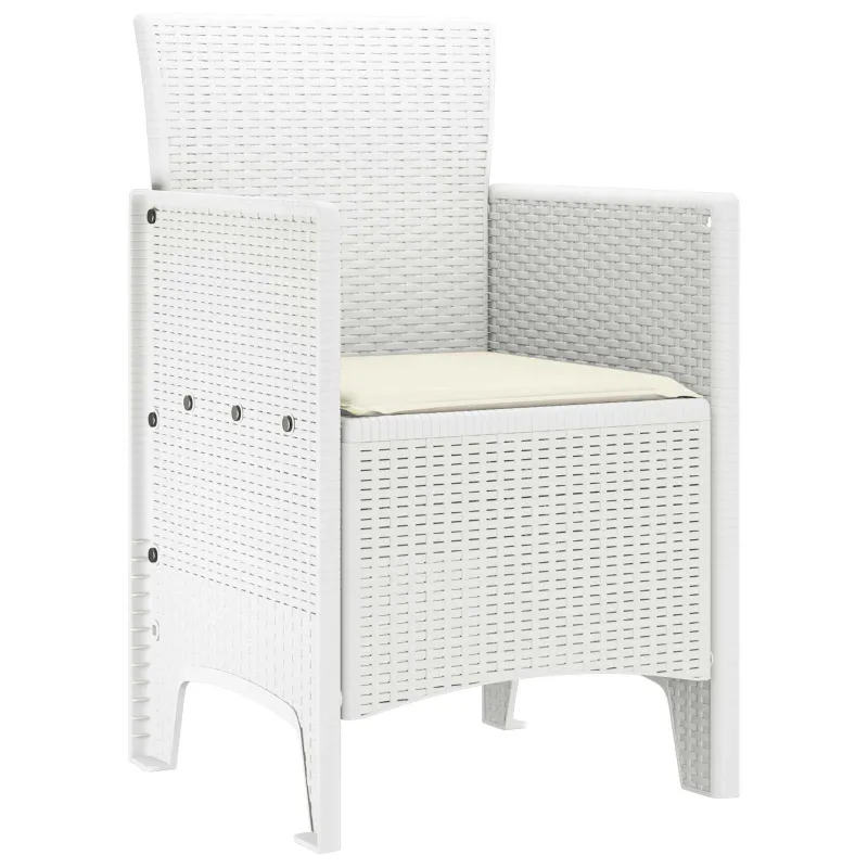 Sodo Kėdė su pagalve 4 pcs Balta 53 x 49 x 85 cm Polipropilenas